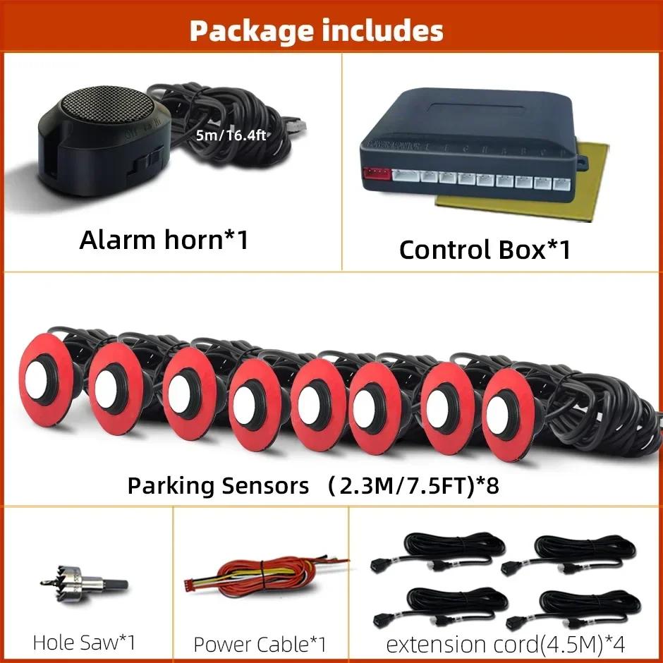 

8 Parktronic Original Plane Parking SensorsEmbedded for Bumper Adjustable DepthTo Assist Rear and Front Backup Radar System.... белый