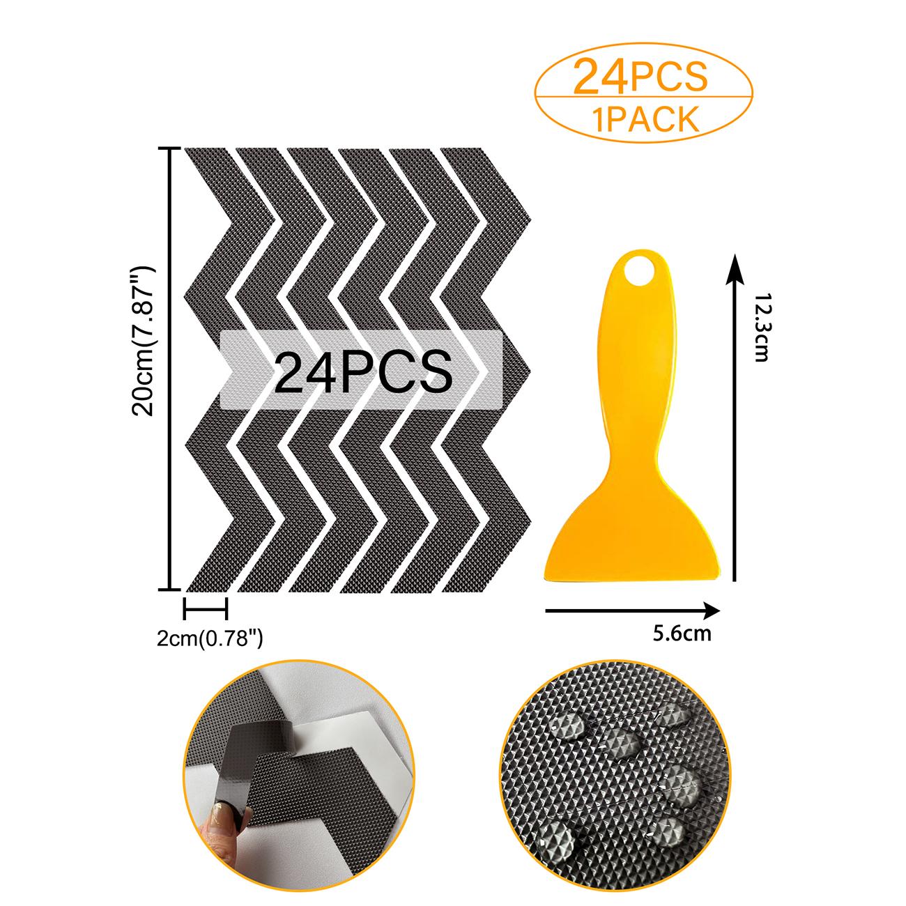 

24pcs Self-adhesive Anti-slip Shower Tread Sticker Non-slip Strip Safety Bathtub Tapes Adhesive Decals Bathroom Accessories