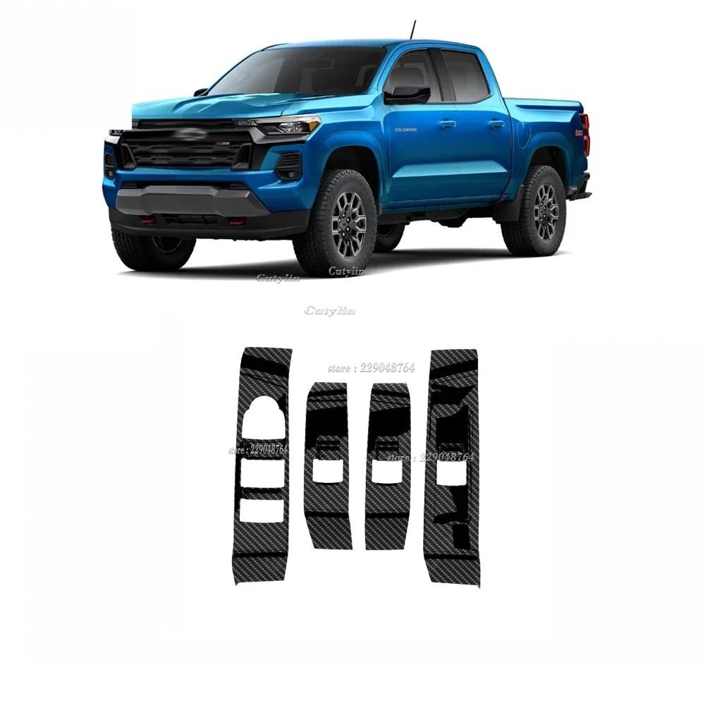 ABS Carbon Fiber For Chevrolet Colorado 2024 2025 Gear Shift Window Switch Control Gear Shift Panle Rearview Mirror Cover Trim
