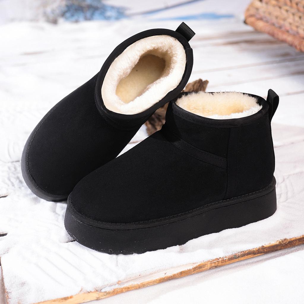 thick-soled short snow boots women's new winter versatile velvet thickened non-slip warm cotton shoes