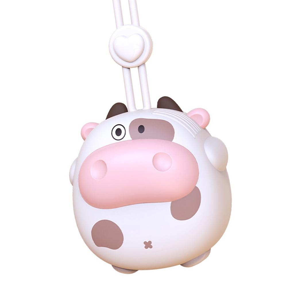 Cartoon Animal Hanging Neck Fan with Lanyard Battery Powered Bladeless USB Rechargeable Handheld Personal Neck Fan Cute