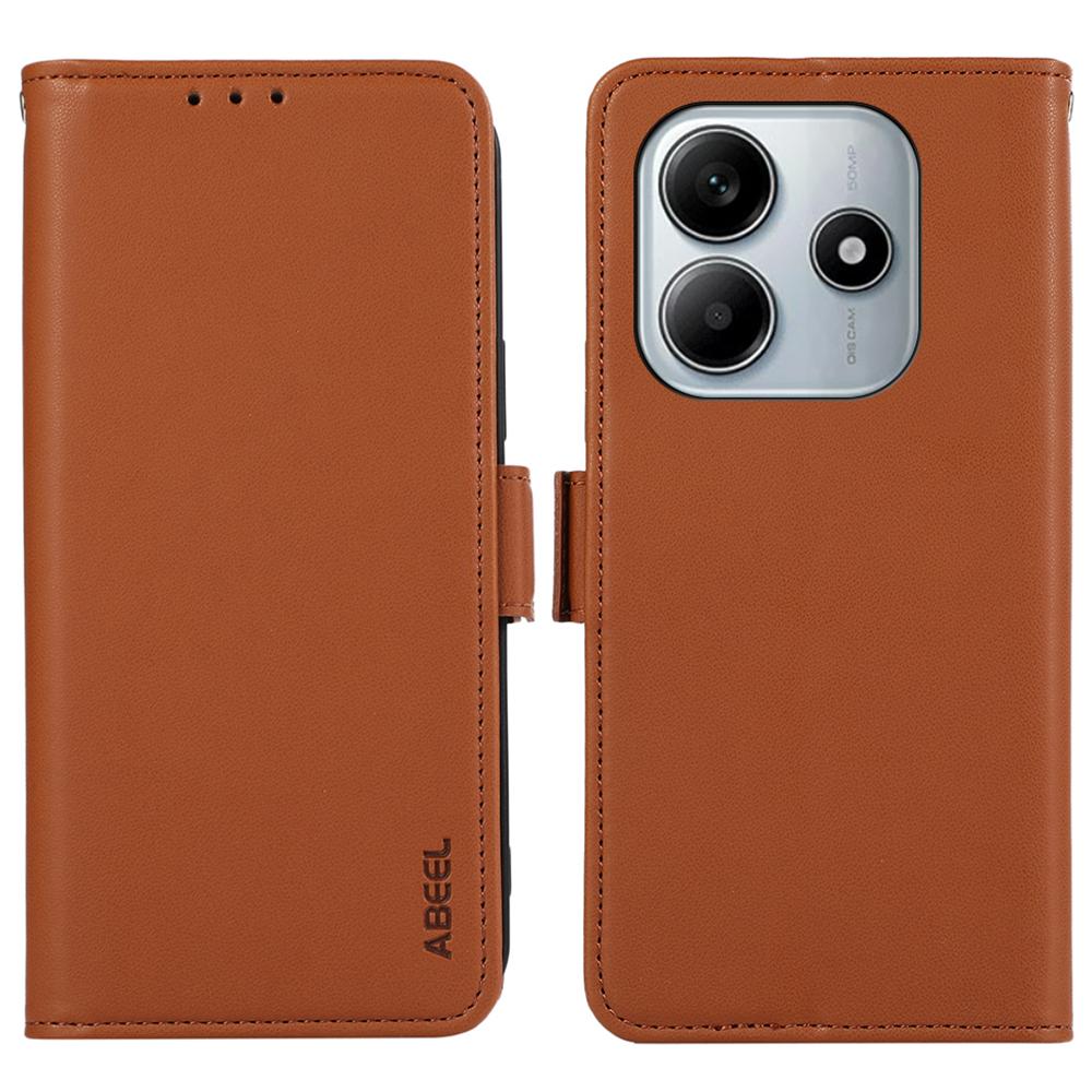 

Для Xiaomi Redmi Note 14 4G (163,25x76,55x8,16 мм) Чохол Шкіряний Чохол для Телефону з Гаманцем з RFID-блокуванням Brown