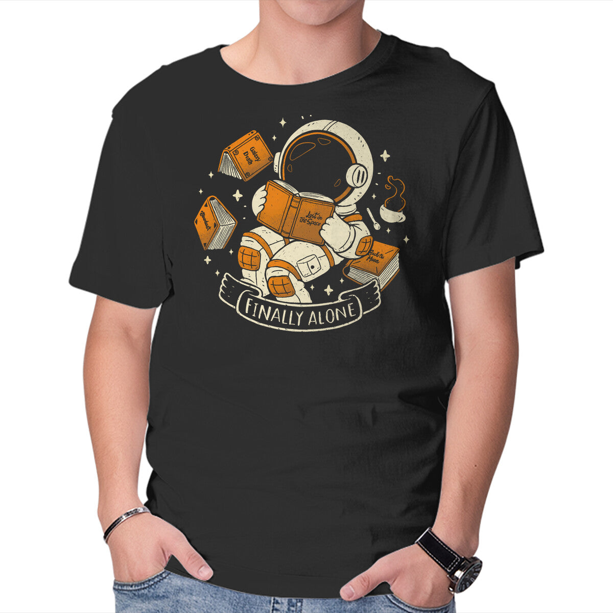 Unisex Crew Neck T-Shirt Finally Alone With My Books Graphic Short Sleeve Casual Tee XXXXL