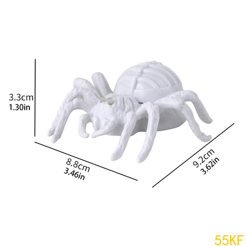 55KF 12Pcs Desktop LED Light Illuminated Spiders Night Light Decoration for Indoor