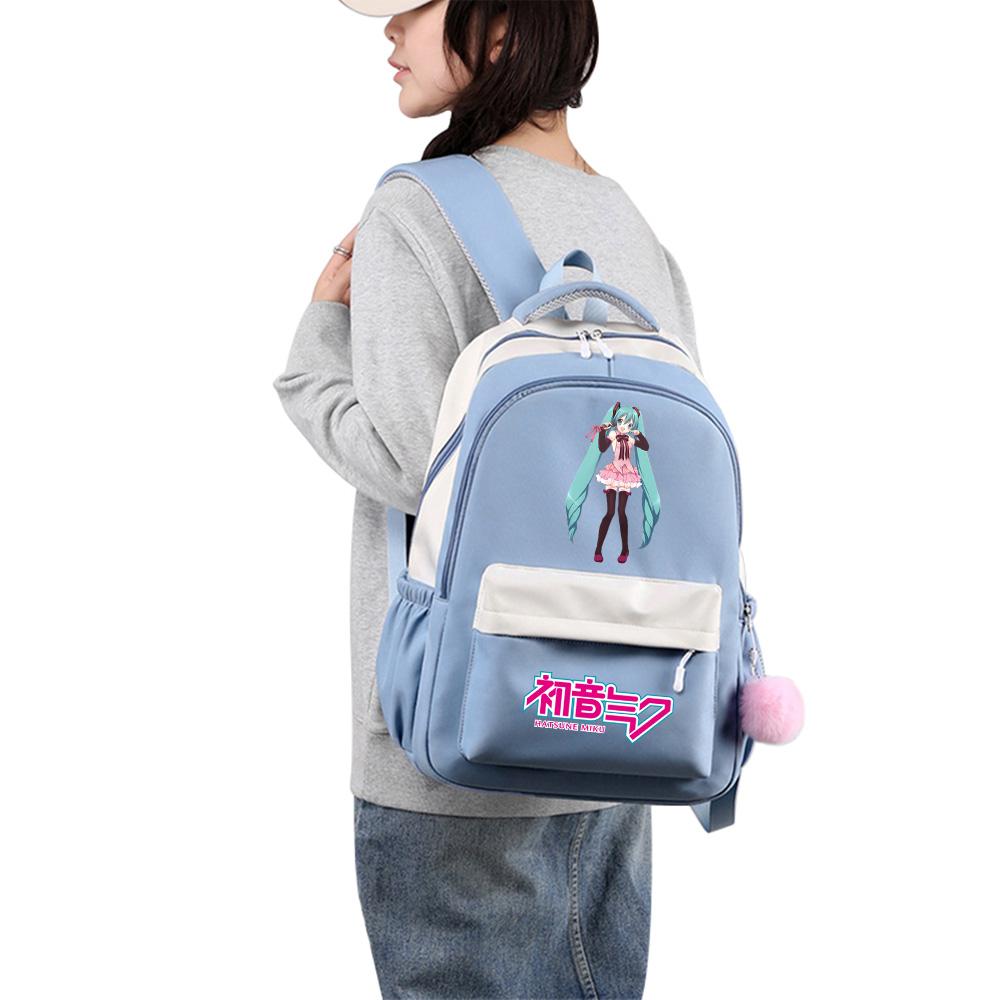 Anime Cartoon Hatsune Miku Printed Large Capacity Waterproof Backpack for Teenger Student Girl Boy Schoolbag Bookbag Kid Gift Travel Bag