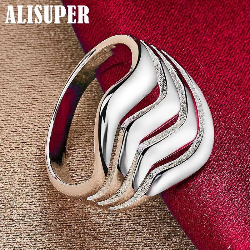Šperky z hladkého prsteňa 925 Sterling Silver so štyrmi radmi