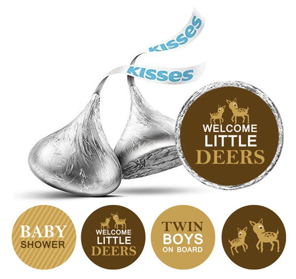 Darling Souvenir Pack Of 190 Pcs Baby Shower Theme  Stickers  Kisses  Candy Labels-Blue & Light