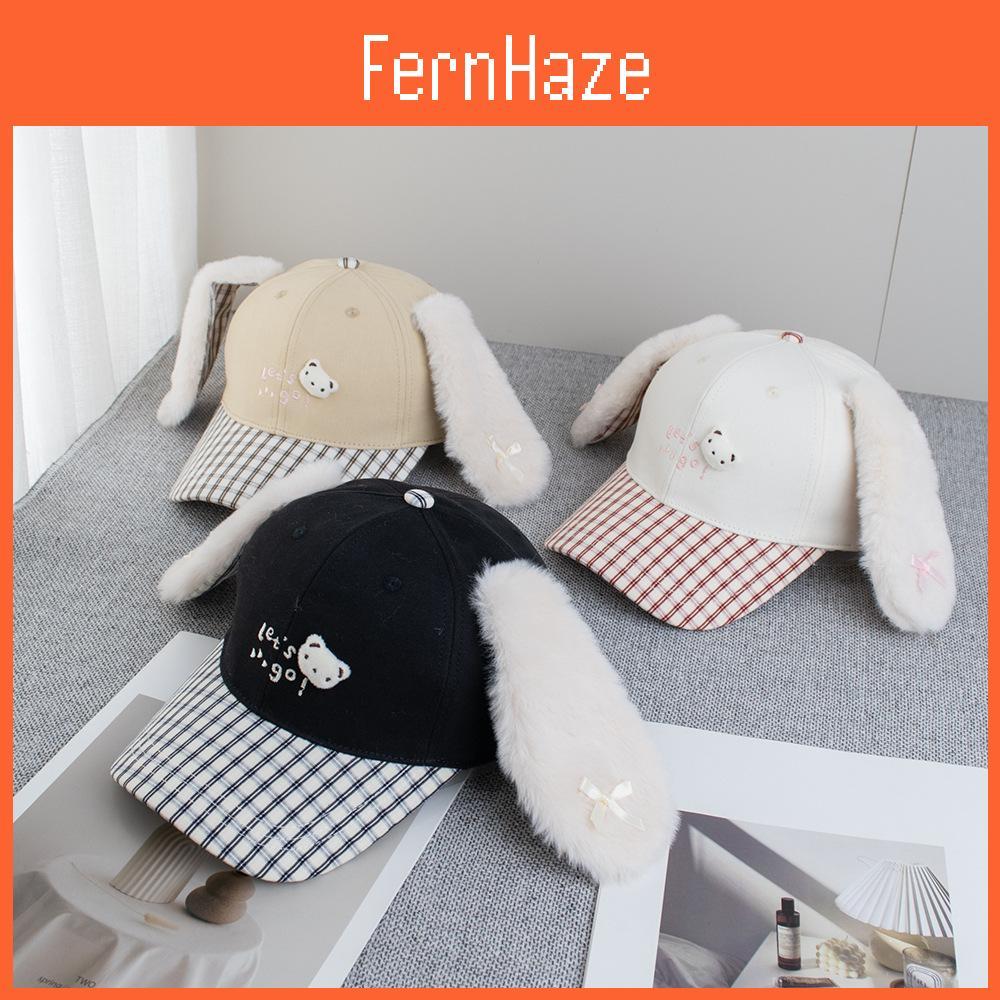 Cartoon Bunny Cotton Cap With Wide Brim And Adjustable Fit For Spring And Fall Wear