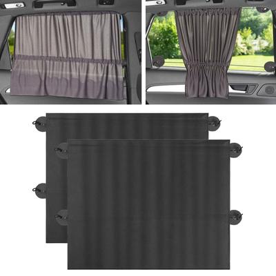 2 Stück 67 cm Auto-Sonnenschutz für Seitenfenster, faltbar, UV-Schutz, Zubehör, Schwarz, reines Tuch, Auto