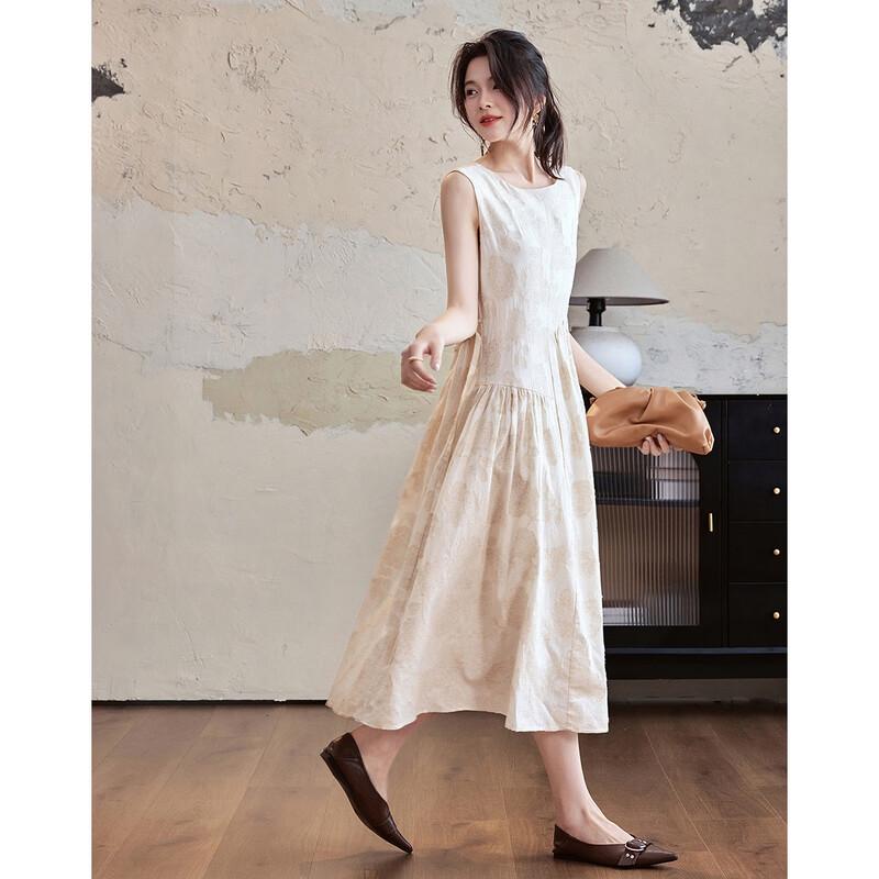 De Mana Summer Artistic Jacquard Sleeveless A-Line Dress