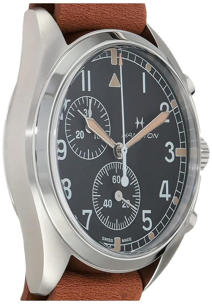 HAMILTON Khaki Pilot Chrono Quartz Watch, H76522531, Men's, Officially Guaranteed [Imported]