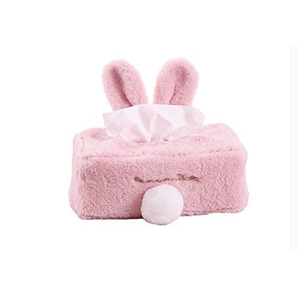 Tissue Box Muppet Tissue Cover Holder Practical Decorative Convenient Easy to Use Rubber Strap Cute Rabbit Ears Tail Fluffy Warm