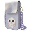 Nimmy Zestaw 3W1 Torebka Na Telefon +    Portfel + Etui Na Lokalizator Fioletowy/Purple Big Eyed Pet 2.0 Rabbit