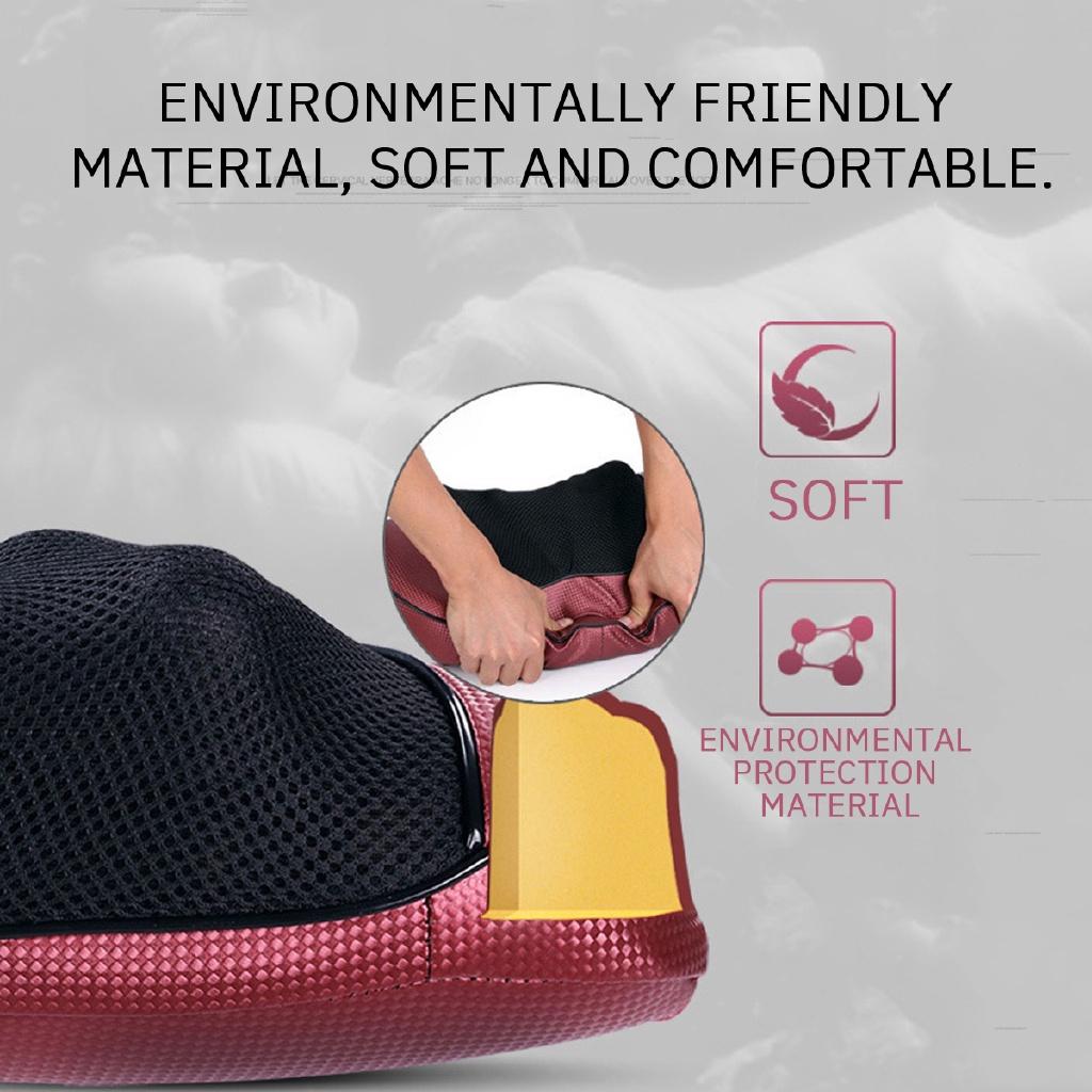 16 Heads Electric Neck Back Heat Massage Pillow Shiatsu Shoulder Deep Kneading Massager Infrared therapy for shiatsu