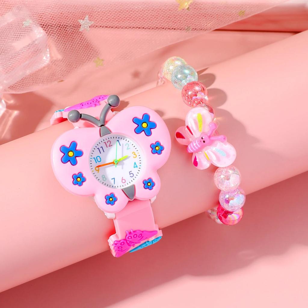 Popular Children's Butterfly Quartz Watch Set