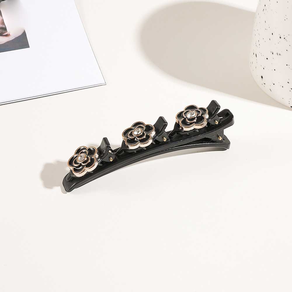 

New Sparkling Crystal Stone Braided Hair Clips Satin Fabric Hair Bands Rhinestone Hair Clips Braided Hair Clip with Rhinestones One Size