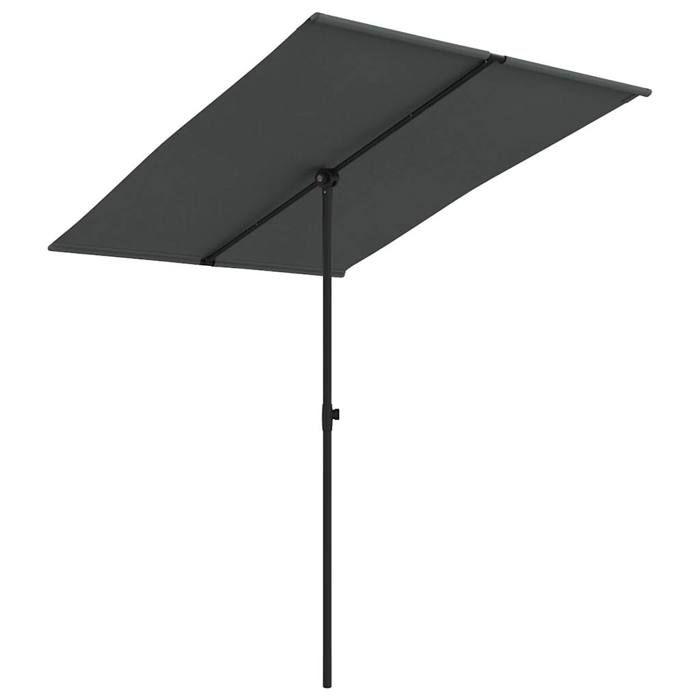 VidaXL Garden Parasol with Aluminum Pole, Patio Sunshade, Sun Shelter, Outdoor Terrace Parasol, 2x1.5 M 47338