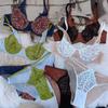 Vintage Splice Sada spodního prádla Sexy Ultratenká Krajka Květiny Výšivka Sada podprsenky Ženy Prodyšné Intimní prádlo Lingerie Francouzská Romantická