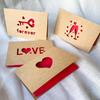 Foldable Kraft Thank You Cards Set: 6 Valentine's Day Greeting Cards with Envelopes