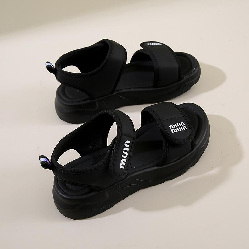 

Sports sandals women s 2025 new summer wear exquisite flat-bottomed sandals with skirts Velcro maternity soft bottom 40 чорний