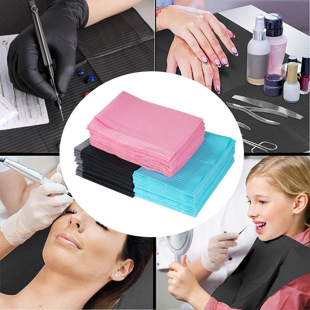 100PC Tattoo Table Covers Clean Pad, Disposable Dental Bibs Sheets Cloths Underpad Hygiene Personal Tattoo Bib Waterproof Tattoo