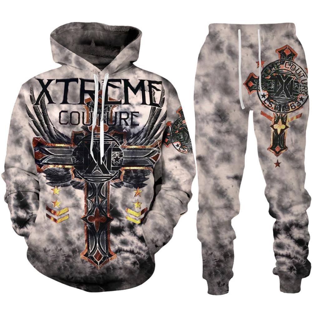 Готическая толстовка с принтом черепа/спортивный костюм с 3D-принтом — фото 16