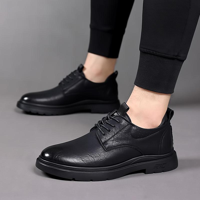 Leather shoes men's spring and autumn casual breathable formal wear cowhide men's shoes young people business leather shoes