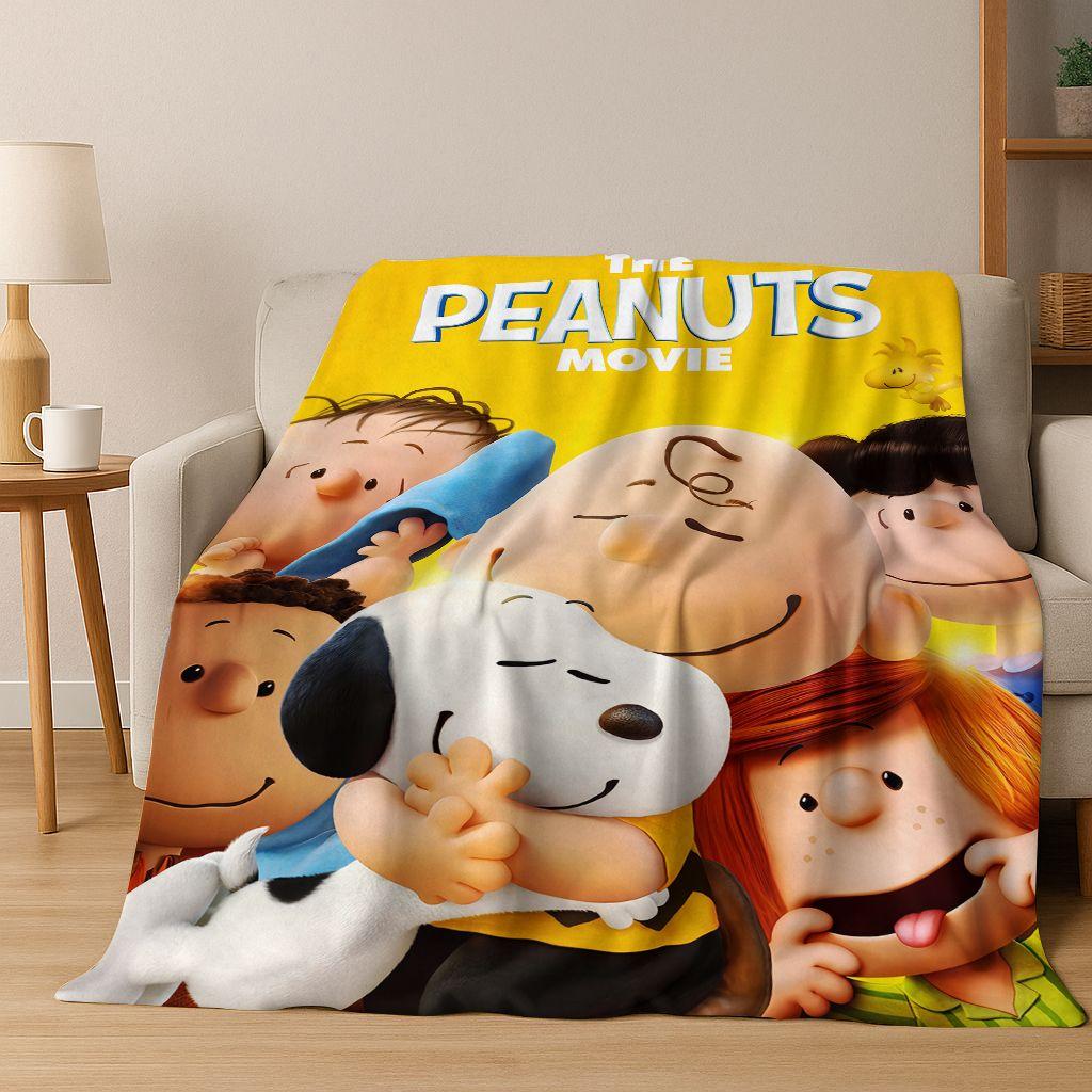3D Cute Snoopy Dog Peanuts Art Cartoon Flannel Blanket,Cozy Soft Throw Blanket for Home Bedroom Bed Sofa Picnic Cover Gift Kids