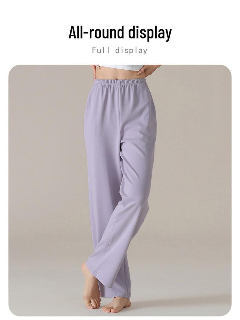 Aifen Teng Women's Loose Fit Cotton Pajama Pants: Summer, Solid Color, Plus Size, Straight Leg, Wear Indoors or Outdoors.