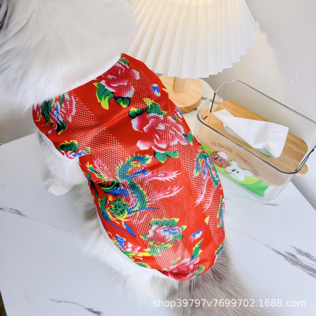 ins wind breathable mesh cool spring and summer thin dog cat clothes vest teddy bear pet clothing