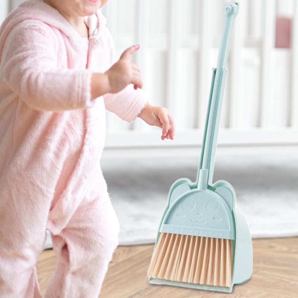 Kids Broom Dustpan Set Little Housekeeping Helper Set House Cleaning Gifts Cleaning Sweeping Play Set for Age 3-6 Girls Boys