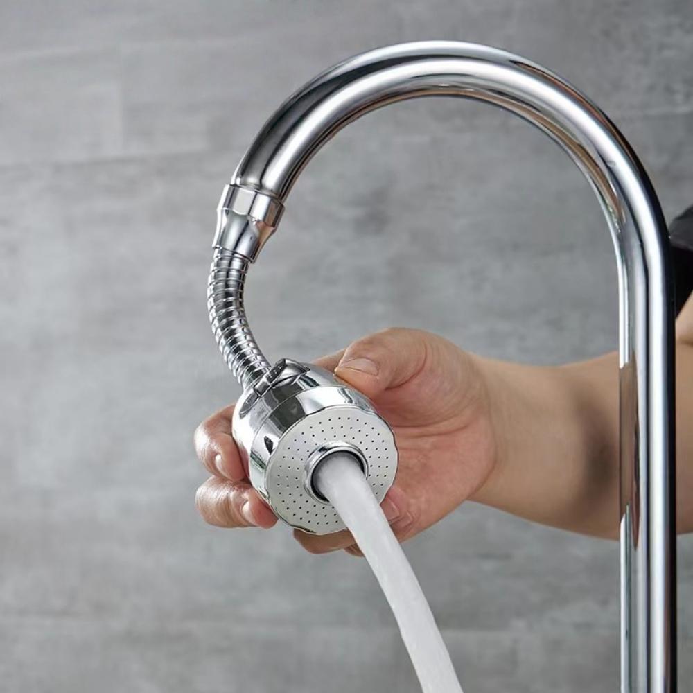 Universal Faucet Extender 360° Rotate Stainless Steel Water Tap Bubbler Extension Kitchen Dual Function Pressure Aerator Nozzle