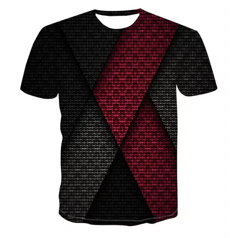 Men's Casual 3D Printed T-shirt O-Neck Fashionable and Fun Three-Dimensional Short Sleeved Plus Size Comfortable Top