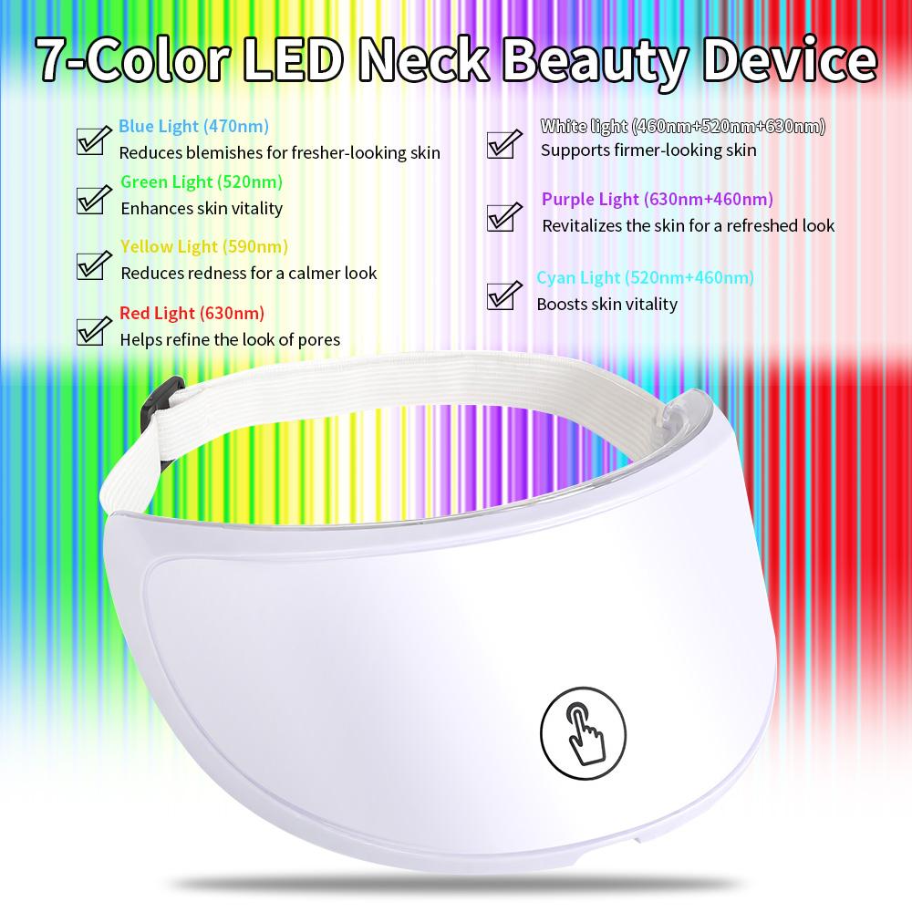 7 Color LED Neck Care Device | 156 LED Chips | Portable Light Therapy for Anti-Aging & Firming