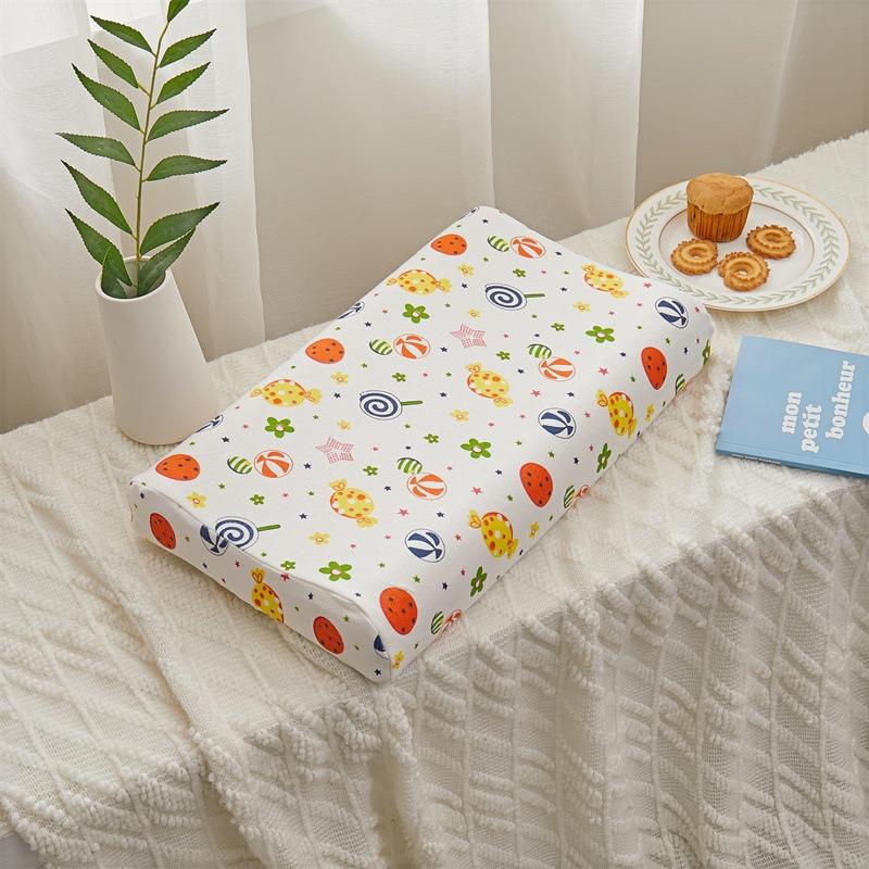 Thai Children's Latex Pillow Natural Cartoon Pillow Core Baby Cotton Cover Pillow Kindergarten Neck Protection Baby Pillow