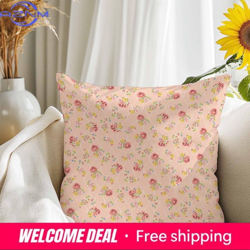 Freshfloral Home Throw Pillow Cover Sofa Living Room Decorative Cushion Cover Bedside Waist Pillow Lunch Break Square Pillowcase