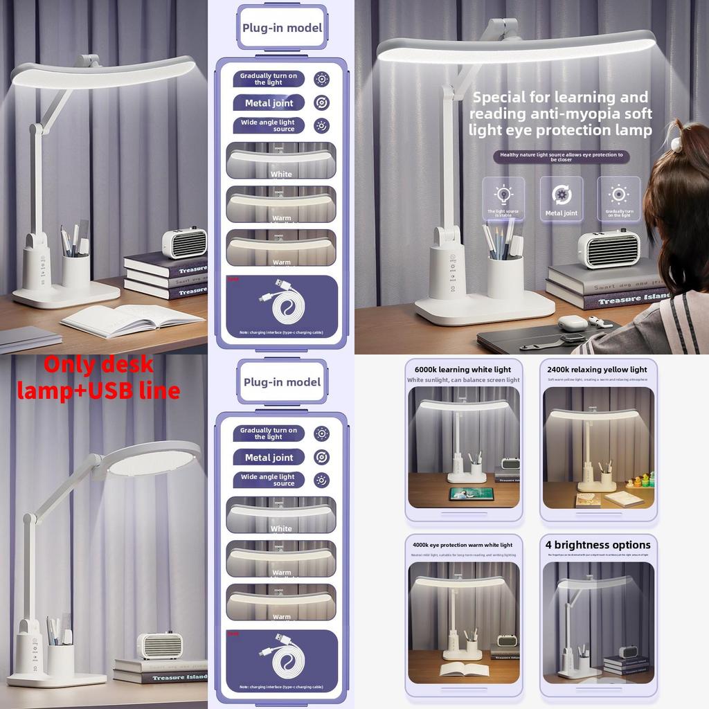 Student Led Reading Lamp With Usb Charging And Timer Function For Bedside Use
