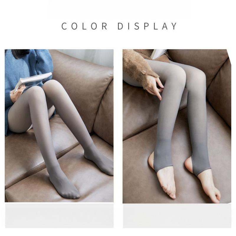 Nye varme vintertights Strømpebukser Dame Fleecesokker Høy midje termisk strømpe Isolerte bukser Falske gjennomsiktige Leggings Tights