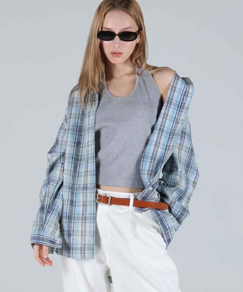 FÜR DEN LOOK Pastellfarbenes Oversize-Karopart_Blau