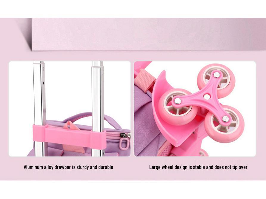 Capybara Unicorn Trolley School Bag for Girls - 2023, Detachable & Stair-Climbing