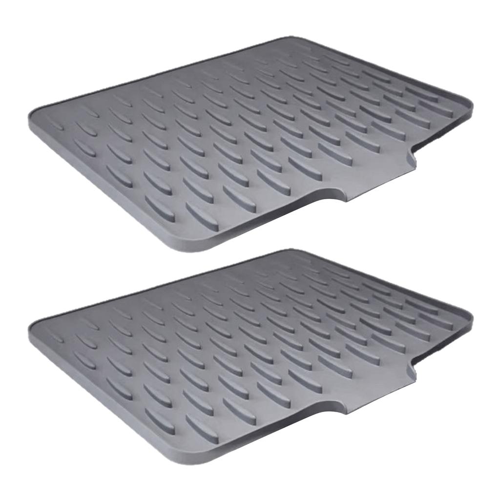 Multi Functional Silicone Sloped Drying Mat Heatproof Non Slip Pad Kitchen Sink Drying Mat for Kitchen Countertop Dishes