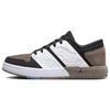 Nu Retro 1 Leather Cushioning, Wear Resistant Low Top Kids Lifestyle Shoes Black White Brown FB4412-102