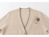 European & American Style Grey Hand-Stitched Cashmere Cardigan Sweater Coat