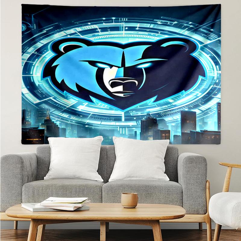 City Grizzlies Bear Logo Quick-Dry Tapestry Hanging for Bedroom,Livingroom, Playroom,Decor Art Room Wall Tapestry Holiday and Birthday Gifts