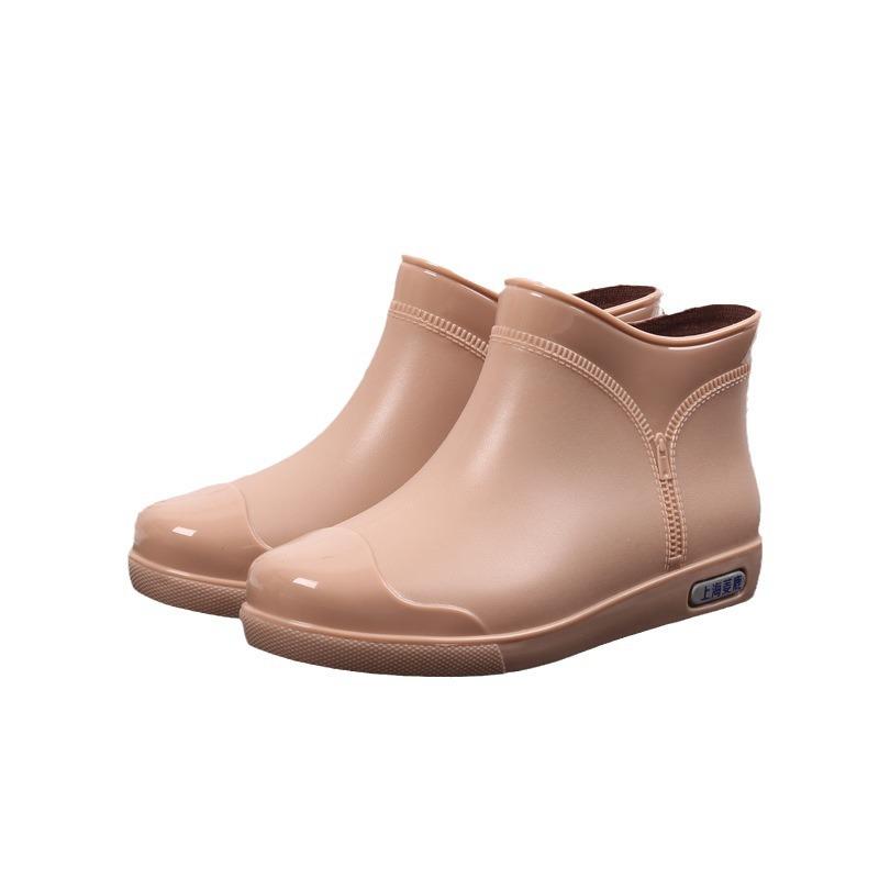 Water Shoes Rain Shoes Girls Short Tube Four Seasons Light Mouth Rain Boots Students Water Boots Waterproof Glue Shoes Fashion Versatile