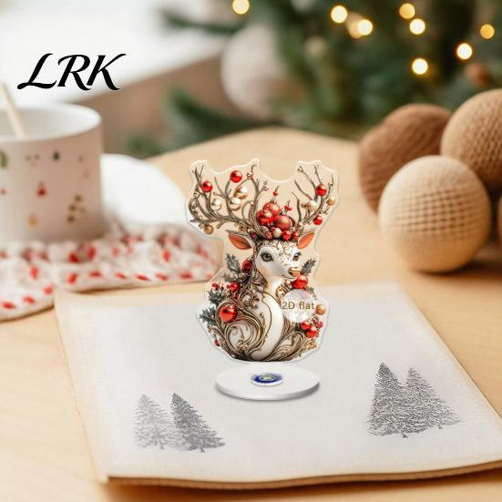 Rotating Angel Figurines Christmas Acrylic 360 Degree Ornament, Double-sided HD UV Printed Religious Theme Gifts 2D Decorative Item for Holiday