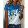 New Flower Petal Pattern T-Shirts Floral 3D Print Women's Short Sleeve Round Neck T Shirt Tees Harajuku Y2K Tops Female Clothing