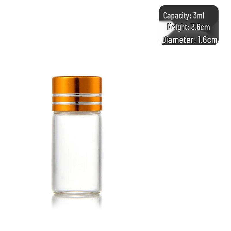 16mm Transparent 3ml Glass Vials for Antrodia Camphorata Drop Pills, Essential Oils, Health Supplements, and Medicine Powder.