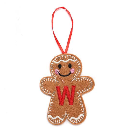 Gingerbread Man Ornaments Initial Alphabet Monogram Gingerbread Hanging Ornament Family Name Letter Xmas Tree Decor