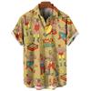 Camisa de Playa Casual de Moda Patrón 3D de Luchador Camiseta Retro Manga Corta Vacaciones al Aire Libre Camisa para Hombre y Mujer